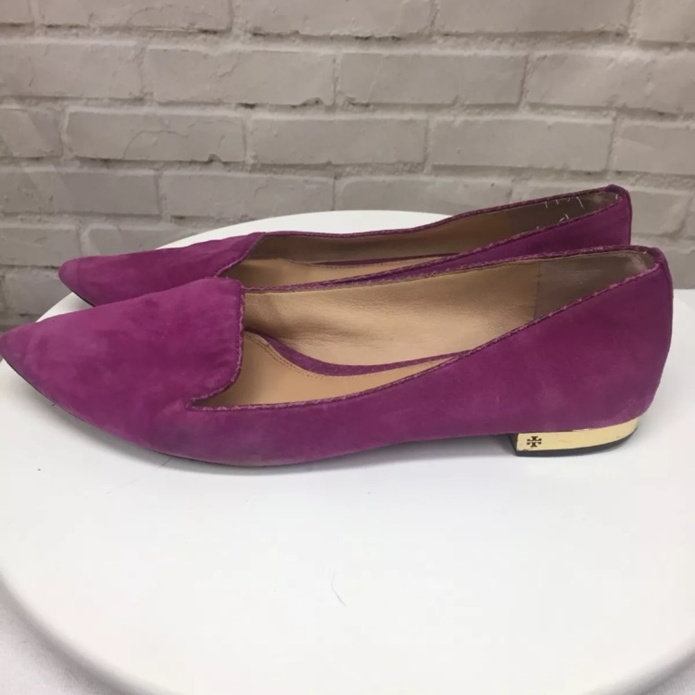 Tory Burch purple gold ballet suede slip on 11 - Picture 4 of 8